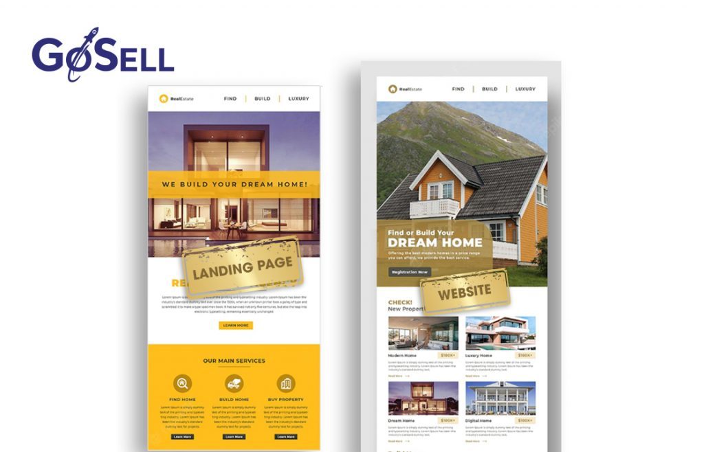 Sự khác nhau trong thiết kế việc tạo website bất động sản và landing page