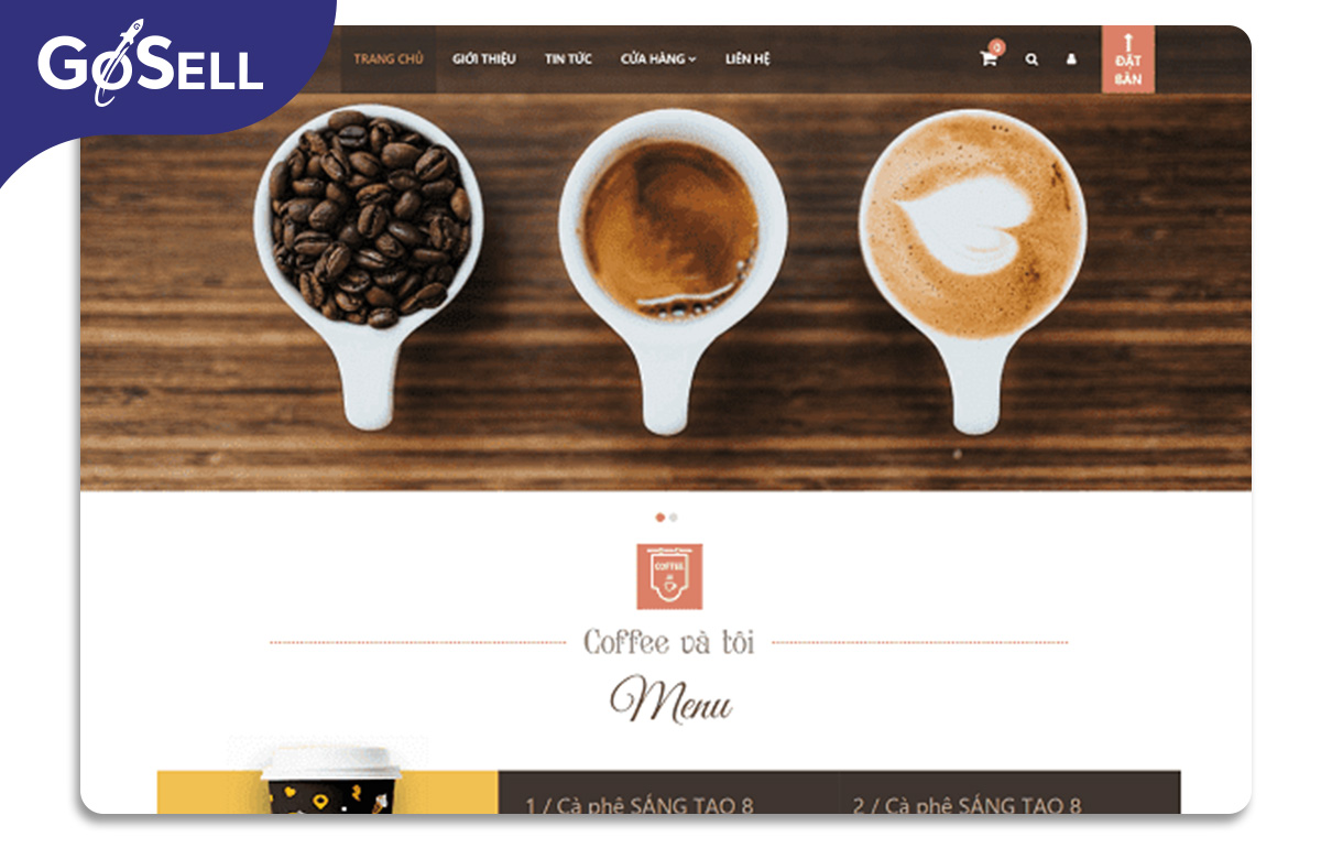 Mẫu website nhà hàng thực phẩm Coffee And You