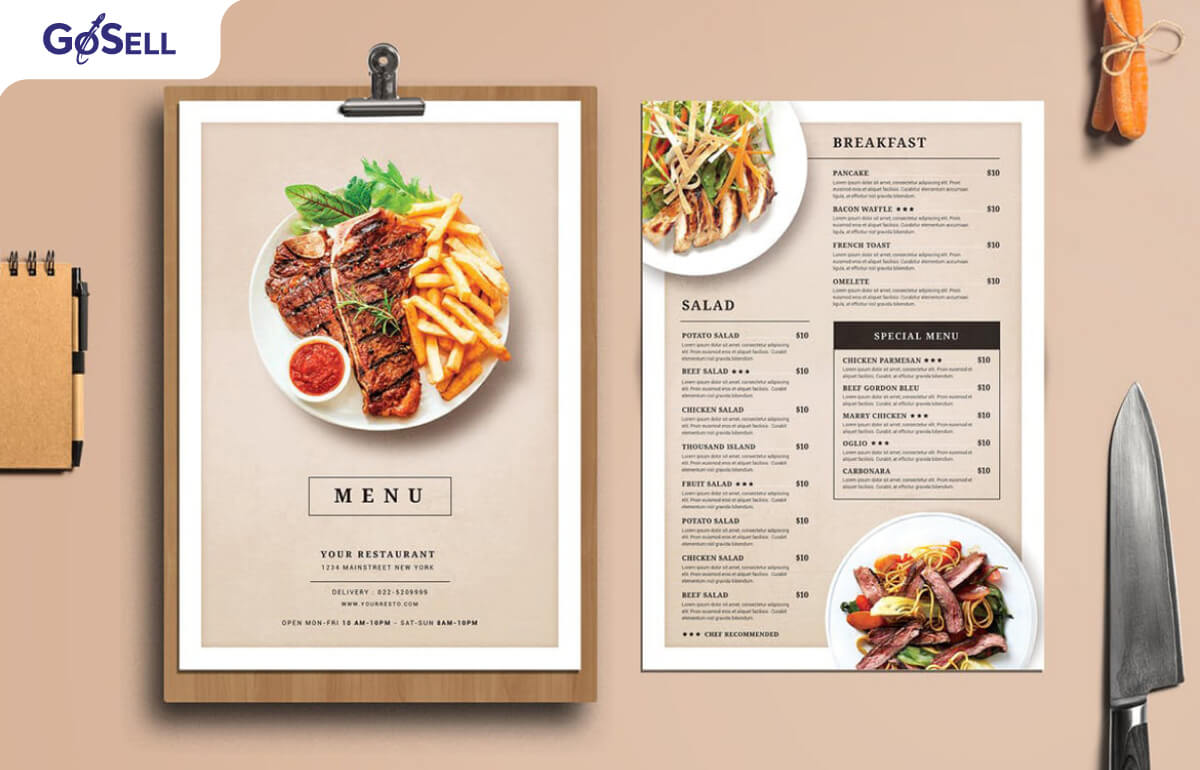 Thiết kế menu online cho nhà hàng cần những nội dung gì?