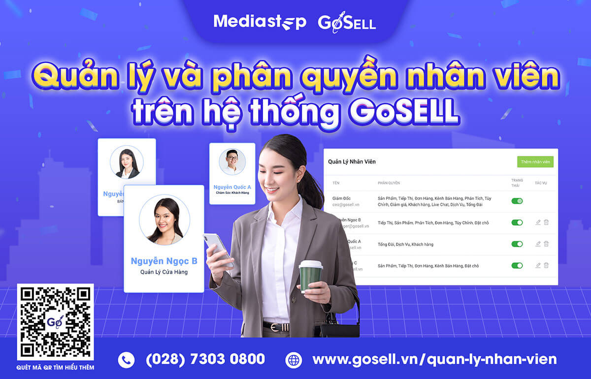 Quản lý nhân viên bán hàng hiệu quả trên hệ thống của phần mềm GoSELL